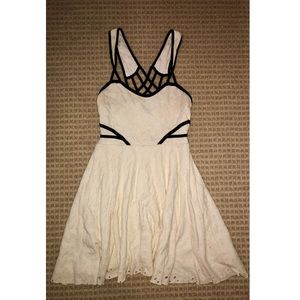 Free people lace skater dress with black trim!
